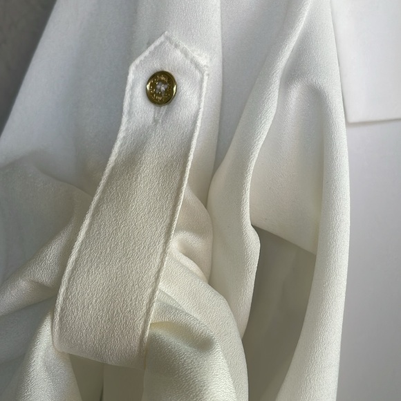 Calvin Klein White collared blouse XL - Picture 3 of 6